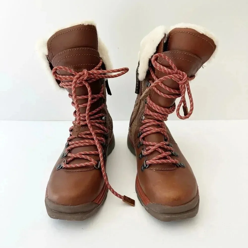 MERRELL Womens 5 Astoria Apres Brown Ski Winter Boots Polartec‎